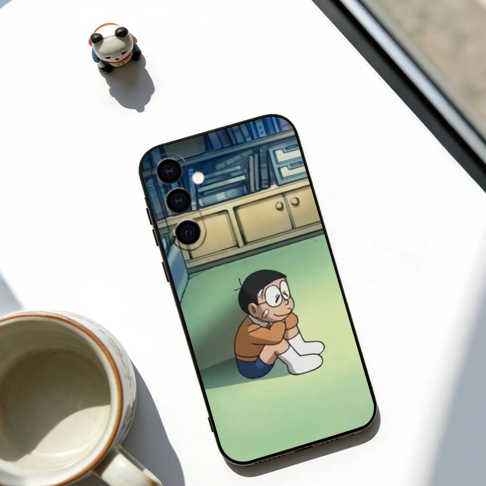 Nobita Nobi Phone Case For Samsung Galaxy A73,A72,A71,A70,A53,A52,A51,Soft Black Cover