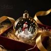 Warm White Christmas Tree Decorations Glowing Decorative Ball Lighted Ornament with Festive Scene LED Modern Hanging Lights Decor String Glow Home