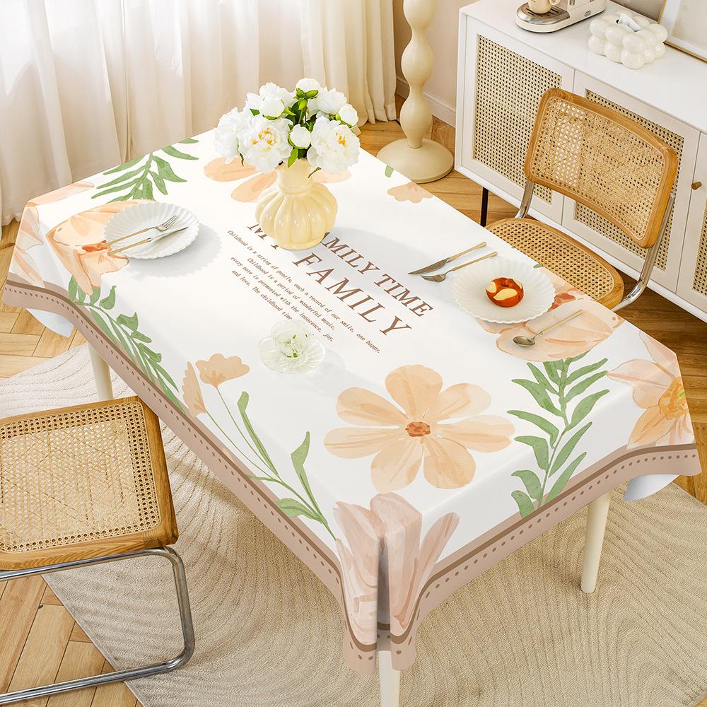 1PC Modern Simple PVC Dining Table Cloth Waterproof Oil-proof Anti-scalding Leave-in Table Cloth Non-slip Thermal Insulation