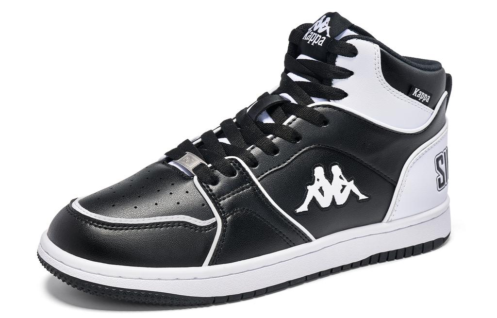 Men's Sneakers Kappa Back to Back Slip Resistant Abrasion Resistant High top Skateboard Shoes Unisex Black