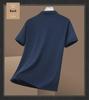 Polo d'été en soie glacée pour homme 2024 – T-shirt de sport léger et décontracté, à manches courtes, couleur unie et à revers