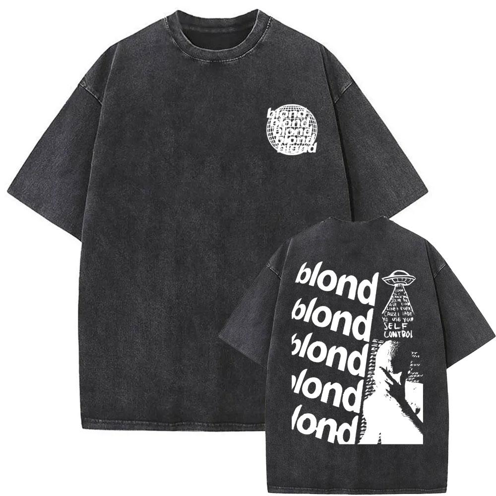 Prané Vintage Frank Nostalgia Ultra Grafické Tričko Ocean Nadměrná Trička Blond Hip Hopové Tričko Krátký Rukáv Pánské Streetwear