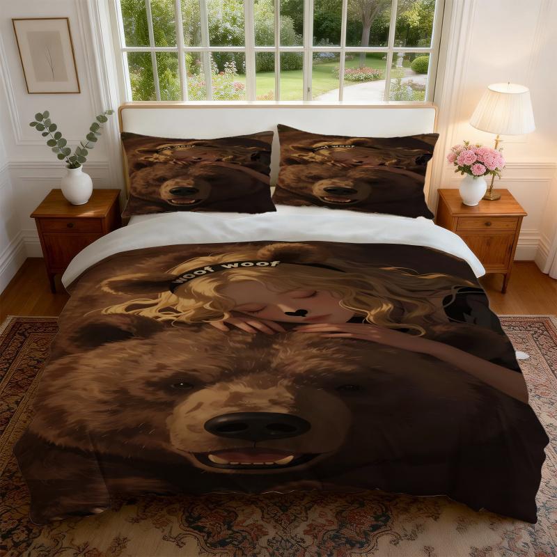 Euphoria Season 3 Sydney Sweeney Bear Cosplay Print Duvet Cover Set Soft Fabric No Filler For Adult Bedroom Home Bedding