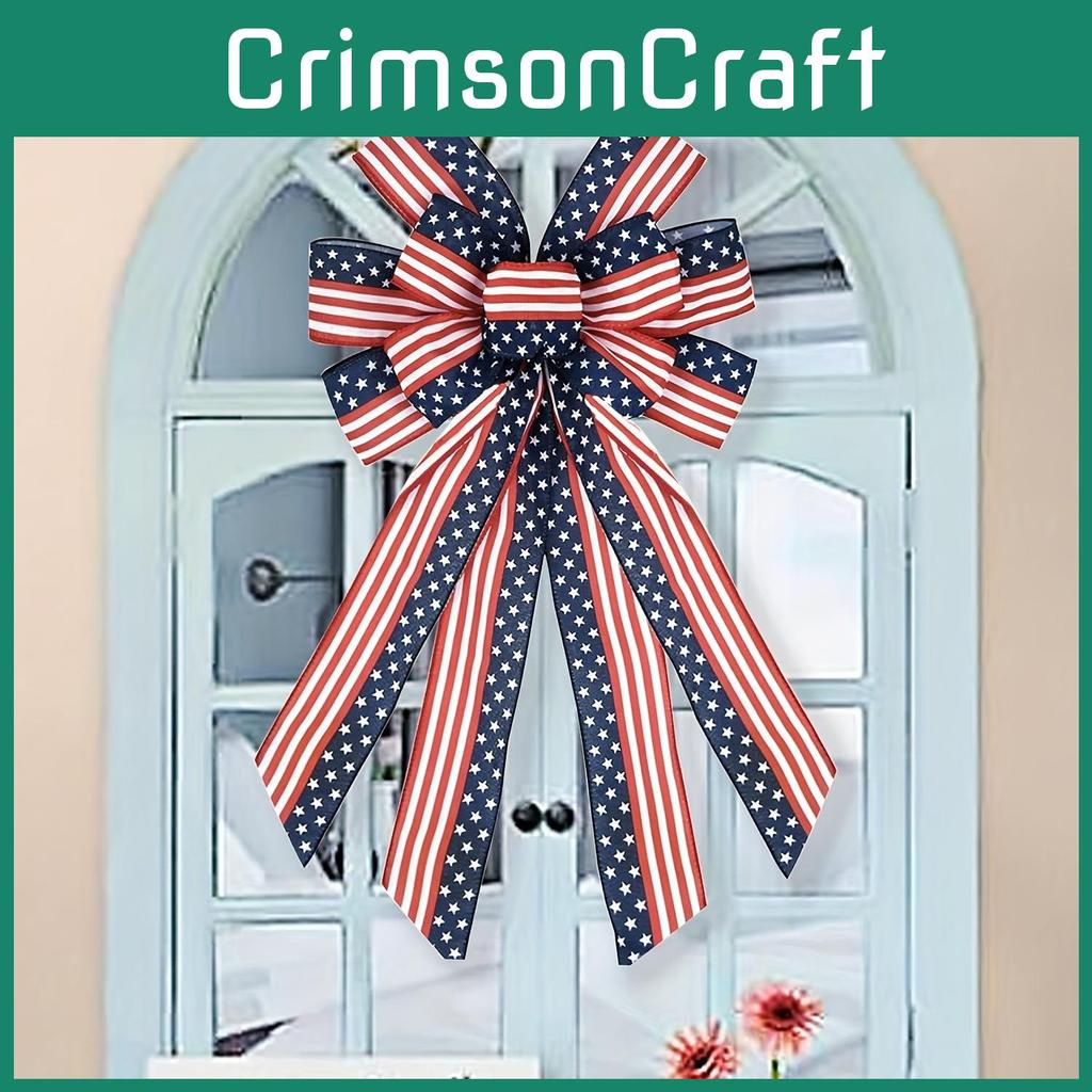 Elegante patriotische Schleife mit amerikanischer Unabhängigkeitstagsflagge Dekoratives Band für Feiern und Festlichkeiten im Innen- und Außenbereich
