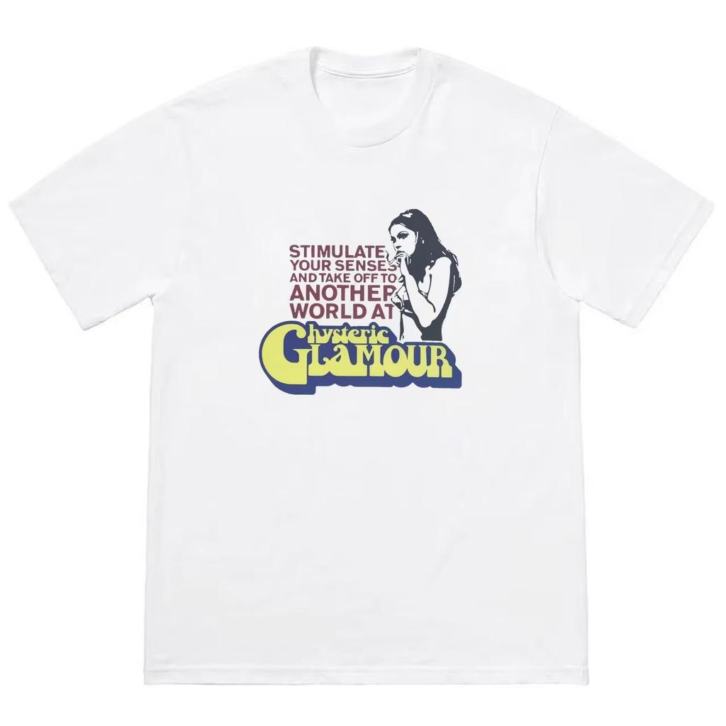 Hysteric Glamour Super Sweet Times TShirt 2026 Summer Unisex Women Vintage Girl Graphic Tee Retro Pop Art Print Casual Top Tshirt