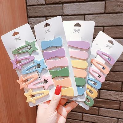 6pcs/Set Sweet Children Hair Clips Colorful Hairpins Acrylic Hairgrip Girls Cute Hair Accessories Korean Women Side Barrettes