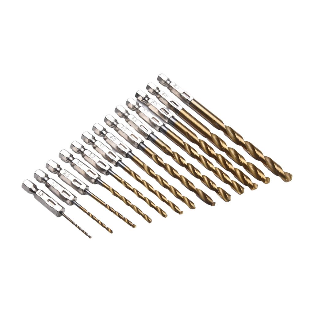13pcs Drill Bit Set Spiral Screw HSS Coated Drill Bit Set For Screwdrivers Drill Bit 1 4         Hex 1.5-6.5mm