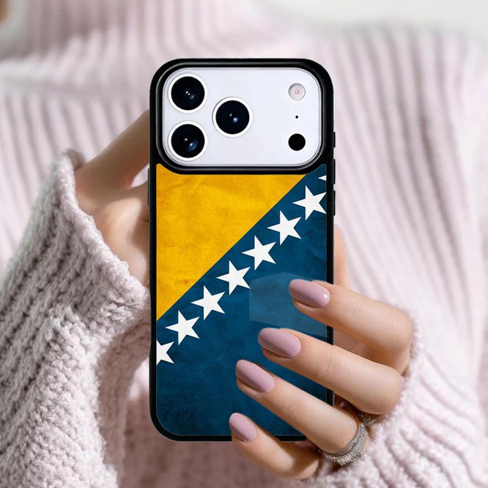 flag of bosnia and herzegovina Phone Case For Apple iPhone 17 Air 16E 15 14 Plus 13 12 11 Pro Max Mini Funda Cover