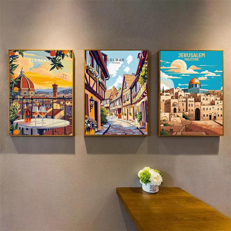 Urban Architecture Diamond Painting Kit London Street View DIY Full Round Mosaic Embroidery Home Decoration for Beginners