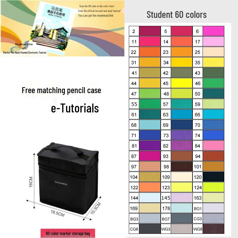 3rd Generation Touch Three Marker Pen Set for Student Hand-Painted Anime Art - Oil-Based Colored Painting Pens