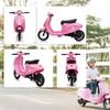 24V Kids Electric Motorbike, Ride on Motorcycle with Manual Throttle, Brakes and LED Lights for Ages 8-12 Years, Pink
