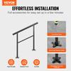 VEVOR Outdoor Handrail 74.8 kg Load Handrail Outdoor Stairs Aluminum Stair Handrail 91.4x88.9 cm Outdoor Stair Railing Transitional Range from 0 to
