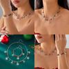 Christmas Bell Pendant Necklace And Bracelet With Alloy Material For Holiday Gift And Celebrations