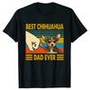 Funny Best Chihuahua Dad Ever Retro Vintage Sunset T Shirts Graphic Cotton Streetwear Short Sleeve Birthday Gifts Summer T-shirt