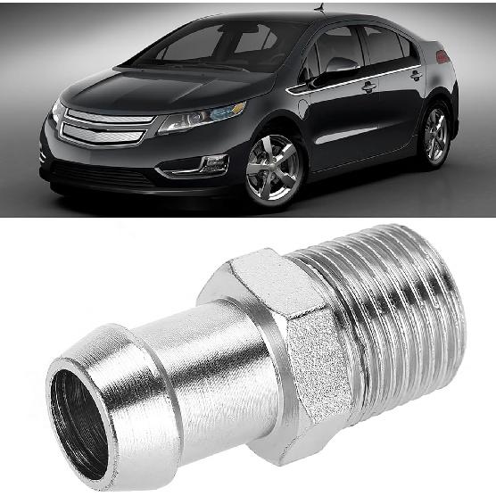 Heater Hose Fitting, Pump Inlet Adapter, 1/2in NPT 5/8in Barb Chrome Metal Fitting Intake Manifold Heater Hose