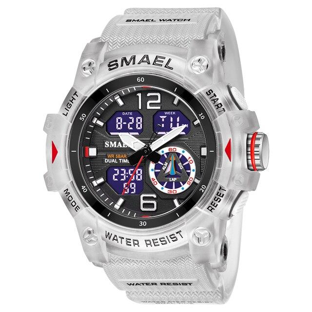 Sport Watch Military Wristwatch for Men Alarm Stopwatch LED Digital Back Light Dual Time Display Waterproof Watch Men 8007