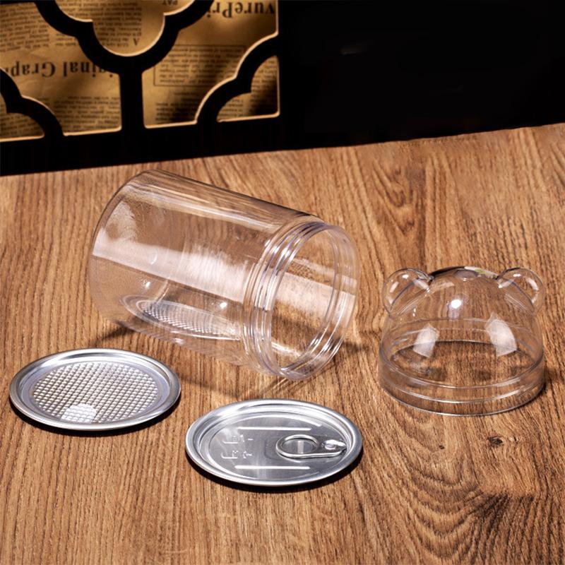 Guazi Nut Storage Box Cartoon Bear Storage Bottle Candy Food Can Snack Acrylic Can Cute Sealed Can Biscuit Can Dessert Storage
