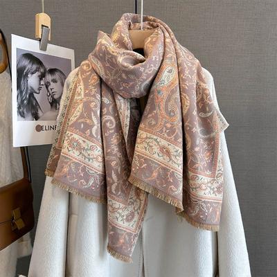 Autumn New Retro Fashion Cashew Flower Printed Scarf To Keep Warm and Keep Out the Cold Scarf Fashion Multi-functional Shawl