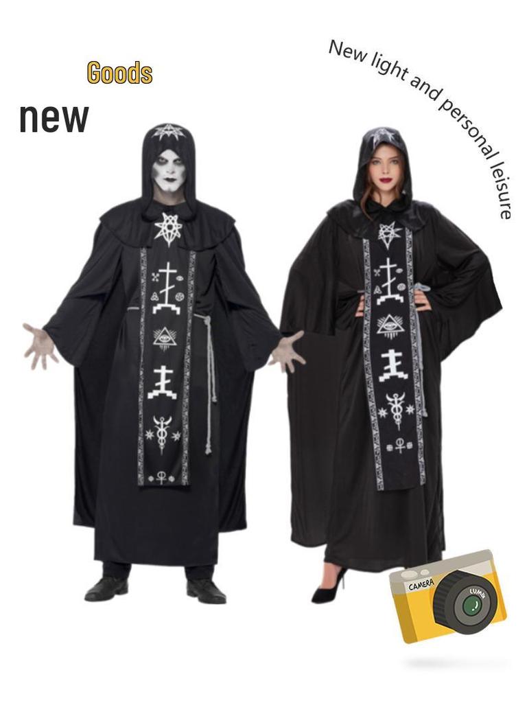 Unisex Zauberer- & Hexenkostüm Robe - Halloween Zauberer- & Vampir-Outfit