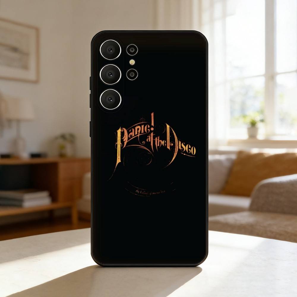 P-Panic At T-The D-Disco Phone Case For Samsung S26,S25,24,23,22,30,21,10,9,Ultra,Plus,Lite,Black Soft Case