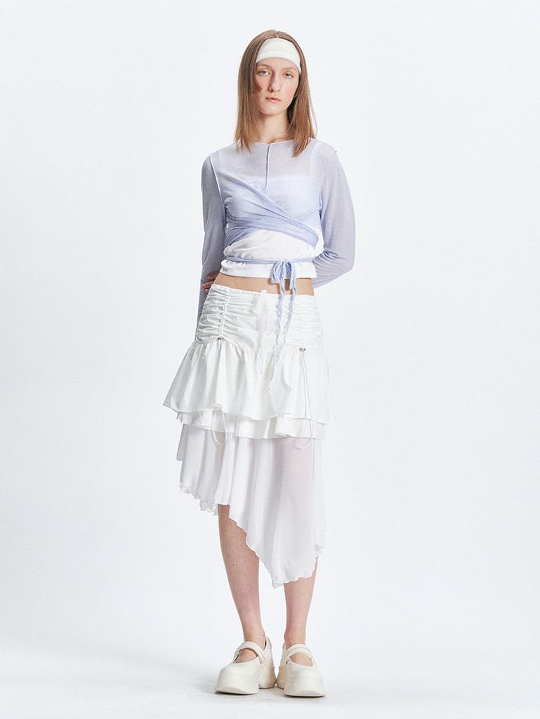 TUOMIO Sheer Twisted Top [Blue]