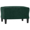 Vidaxl 3-Cz. Relaxation Set With Cushions, Dark Green, Velvet