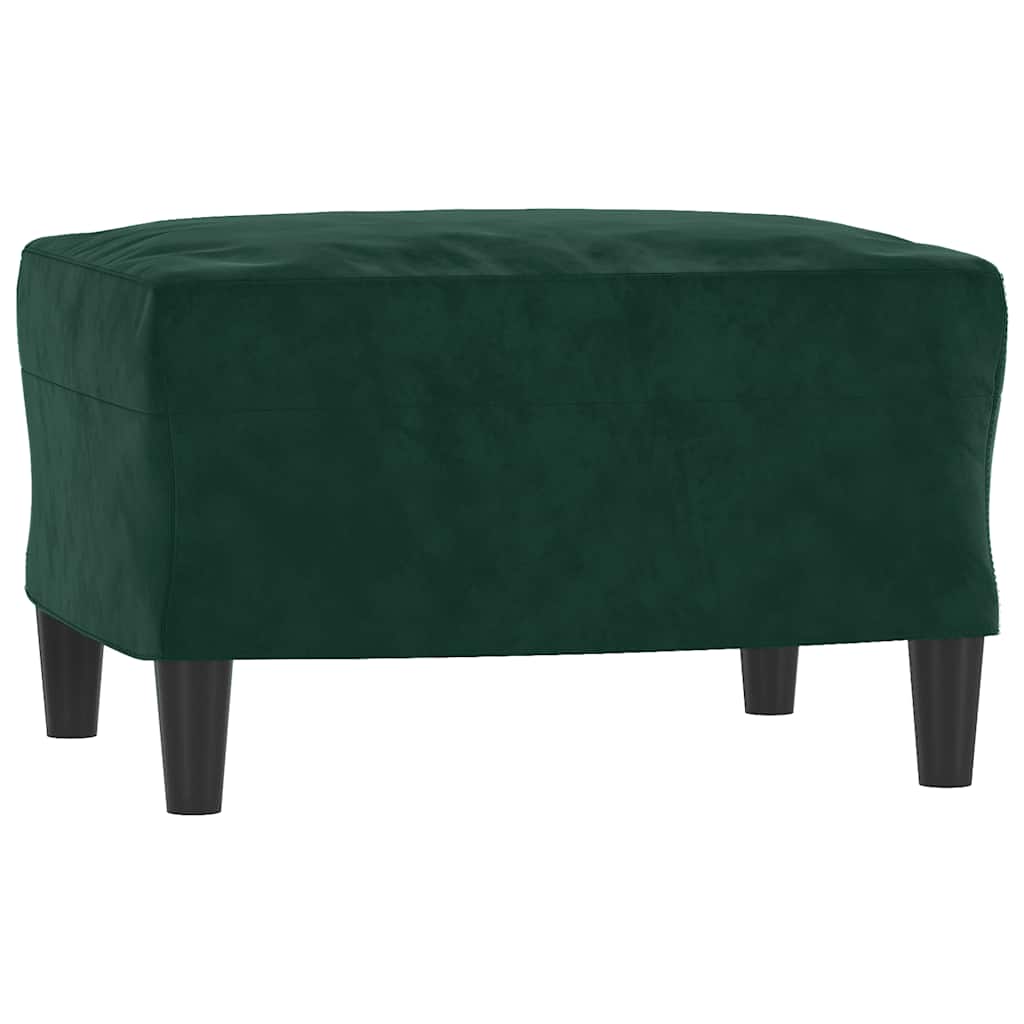 Vidaxl 3-Cz. Relaxation Set With Cushions, Dark Green, Velvet