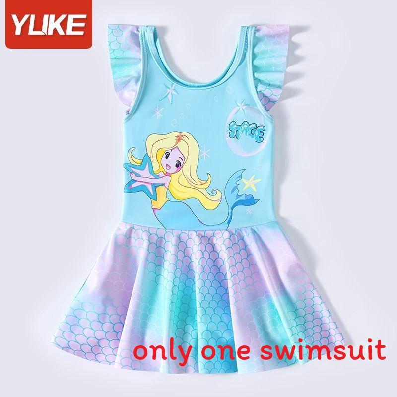 Costume da Bagno Principessa per Bambini in Poliestere Quickdry per Giocare in Acqua e Protezione Solare