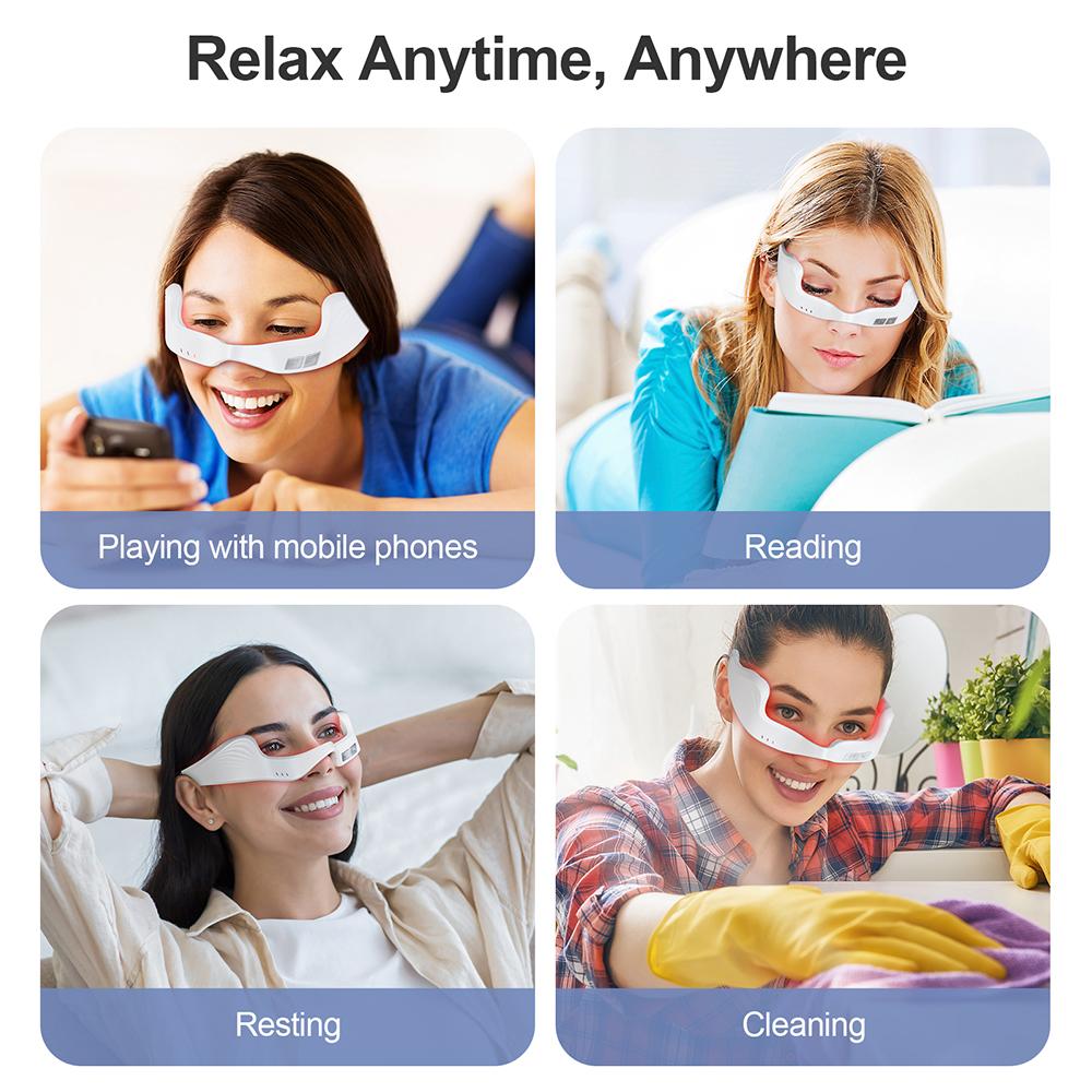 2026 Electric Eye Massager Under-Eye Glasses Massager Eye Fatigue Relief Massager Red Light Relieves Eye Fatigue Eyes Massage Glasses Promote Sleep