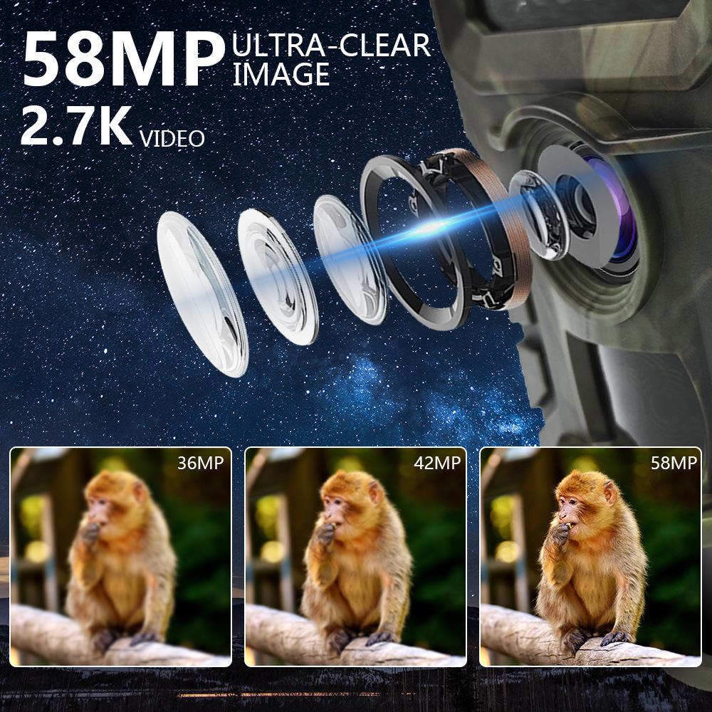 58 Million 2.7K HD Outdoor Infrared Camera for Day & Night Monitoring