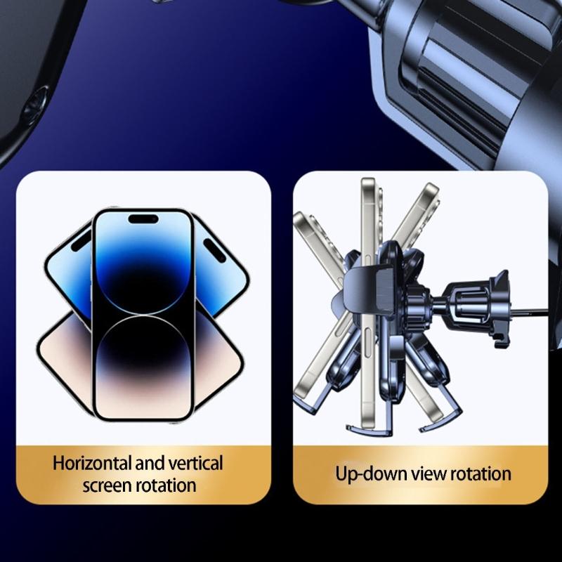 Anti Shake Car Phone Mount Easy Installation Spirals Hook for Stable Navigation 360 Degree Viewing Portrait Landscape