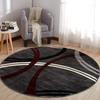Alfombra Redonda Abstracta Moderna VIKAMA Lavable a Máquina Antideslizante Felpudo para Sala de Estar Alfombra de Área para Oficina Dormitorio Decoración del Hogar