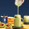 1pc Portable Small Electric Juicer Blue/Pink Stainless Steel Blade Cup Juicer Fruit Automatic Smoothie Blender Kitchen Tool