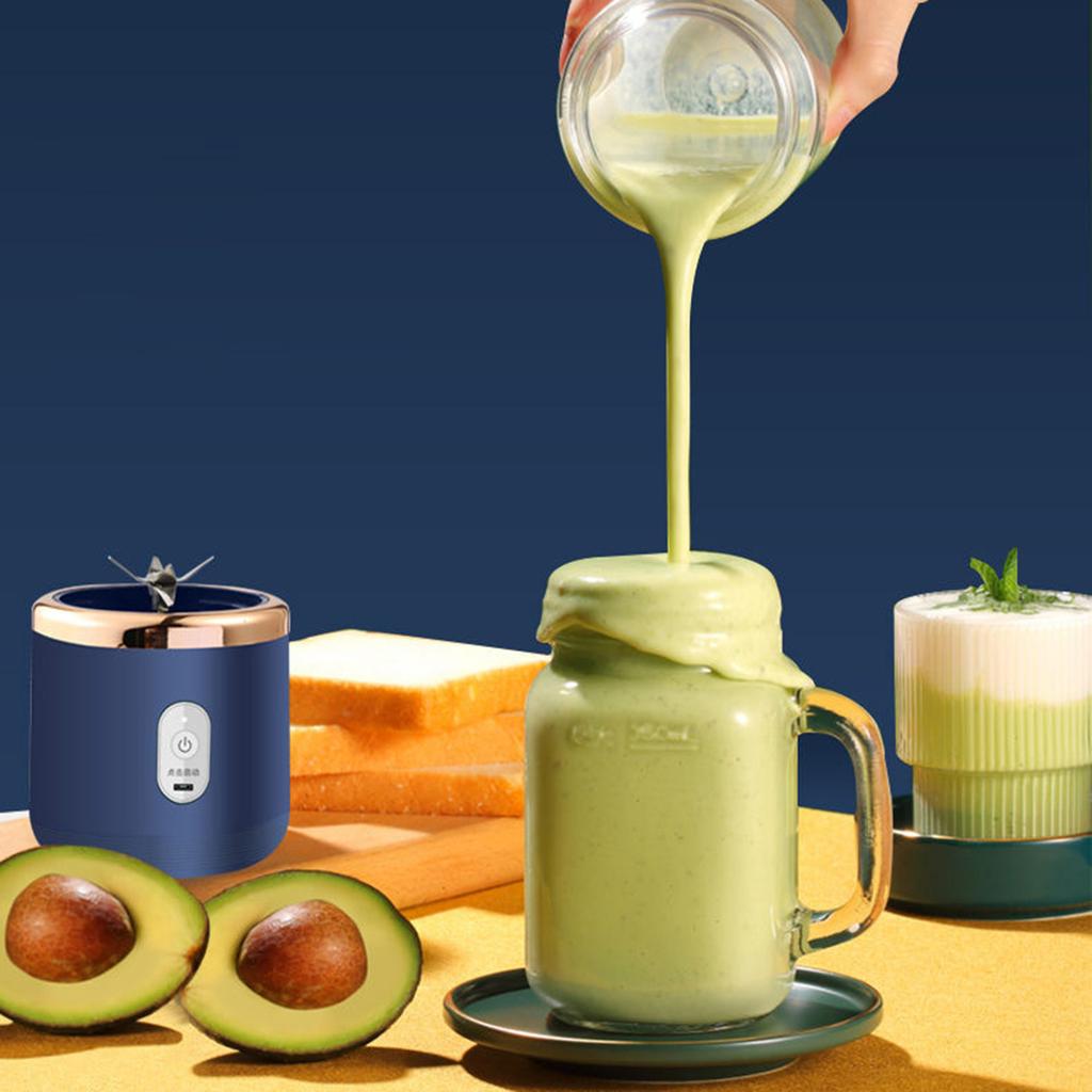 1pc Portable Small Electric Juicer Blue/Pink Stainless Steel Blade Cup Juicer Fruit Automatic Smoothie Blender Kitchen Tool
