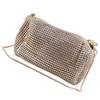 Chain Bling Shoulder Bag PU Leather Fashionable Handbag All Match Waterproof Shoulder Bag with Adjustable Strap Gold S