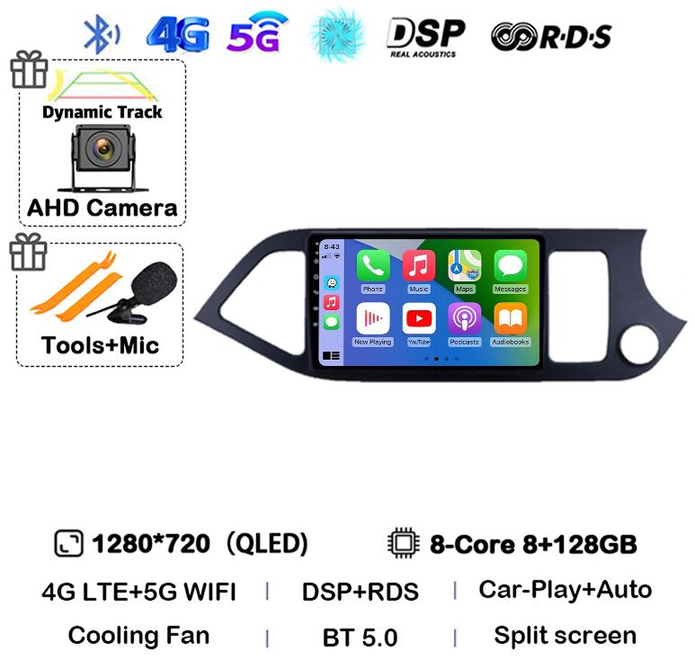 Android 14 WIFI+4G Carplay For KIA PICANTO Morning 2011 2012 2013 2014 2015 2016 RHD Car Radio GPS Multimidia Player Head Unit