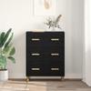 Sideboard In Black Oak Look 69.5 X 34 X 90 Cm Wood Based Material