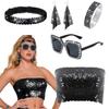 1970s Theme Party Disco Costume Set Sunglasses Earrings 70s Disco Costume Set 1970s Disco Accessories