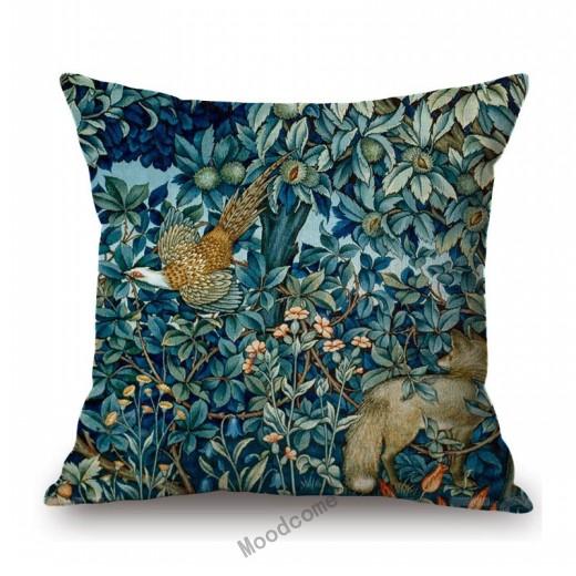 

Класичний британський дизайн Вільям Морріс Волтер Крейн Тварина Візерунок Заєць Павич Лисиця Кролик Ліс Синій Диван Наволочка Чохол 450mm*450mm