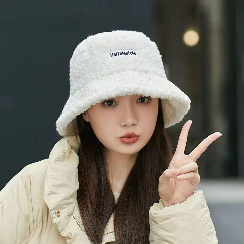 Autumn and Winter Women Warm Fisherman Cap Embroidered Letters Outdoor Windproof Fashion Caps