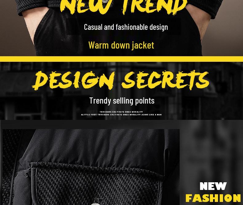 Men's High-End Lightweight American Fashion Winter Down Jacket - Trendy, Warm Lapel Design for Cold Protection