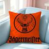 Famous liquor JJagermeister Logo Pillow Case Square DoubleSided Sofa Cushion Cover Bedroom Bedside Pillow