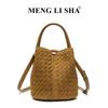 New Minimalist and Versatile Handmade Woven Women's Bag, Fashionable Single Shoulder Crossbody Bucket Bag, Handbag Handle, Mother Bag