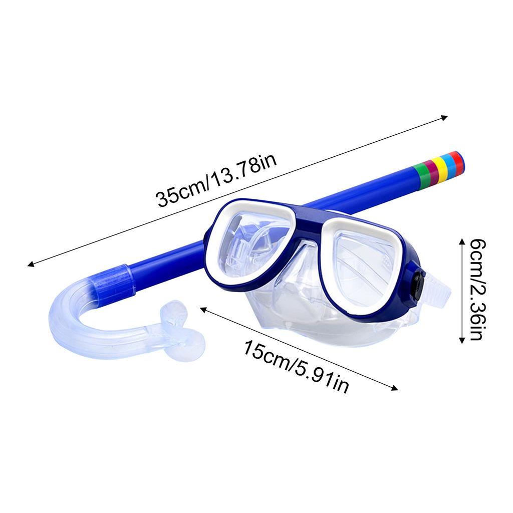 Kids Diving Goggle Mask Breathing Tube Shockproof Anti-fog Durable Underwater Swimming Glasses Band Snorkeling Accessories Set
