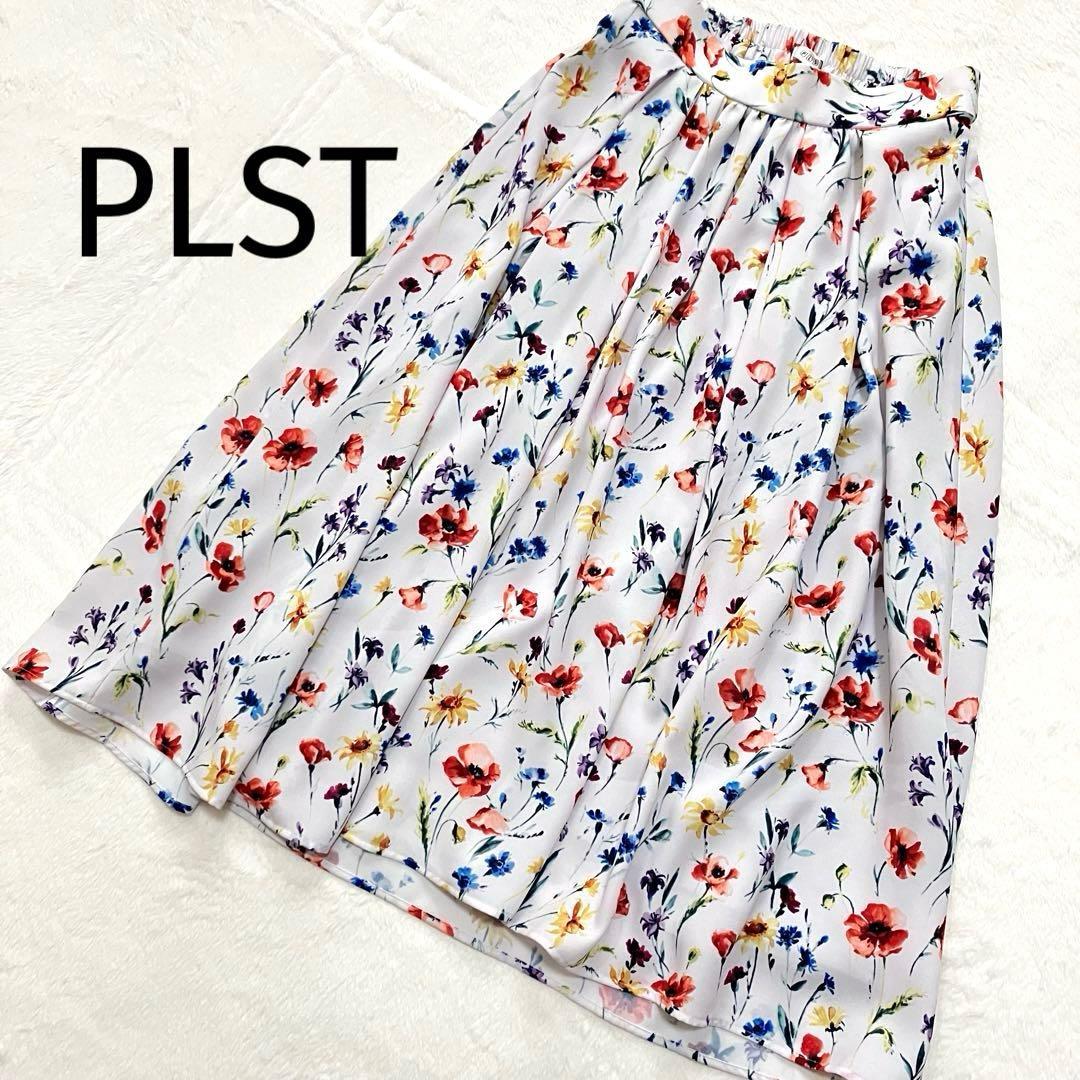 PLST Floral Pattern Irregular Hem Skirt S Unused with tag