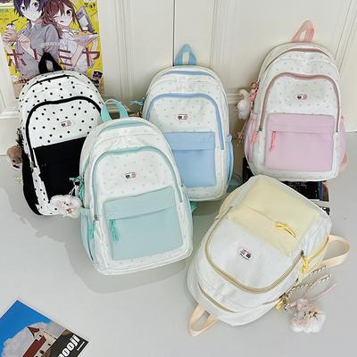 Schoolbag Japanese Candy Color Small Fresh Student Backpack New College Style Girl Versatile Schoolbag Large Capacity Backpack