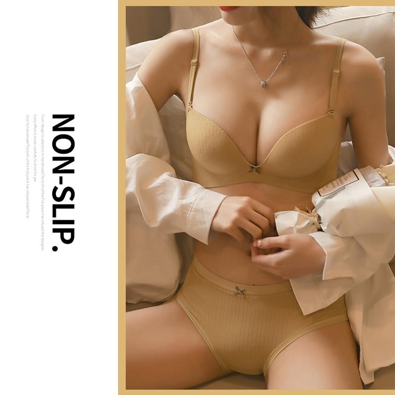 Flarixa Striped Comfortable Underwear Women's Seamless Push Up Bra Without Bones Sexy Low Cut Lingerie Female Strapless Bras Top