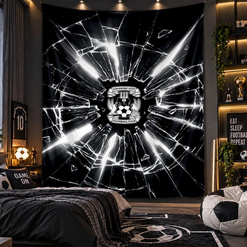 Wall Hanging Tapestry Coventry City Football Print Cloth for Living Room Bedroom Home Decor