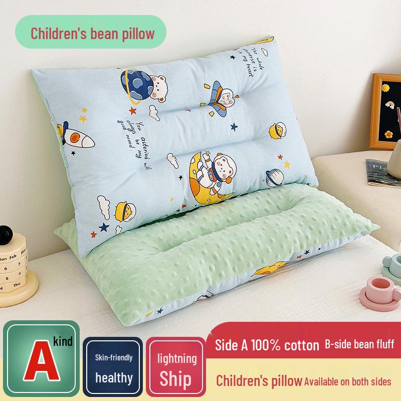 Children's All-Cotton Cartoon Bean Pillow - Velvet Nap Pillow for Kids