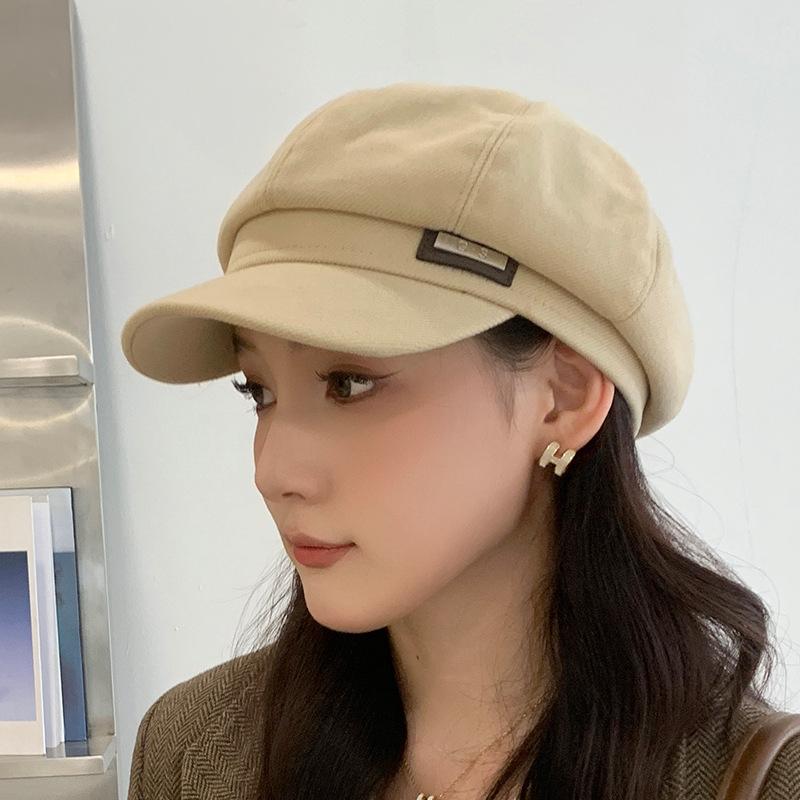 Spring and Autumn New Retro Octagonal Hat Women's Fashion Japanese and Korean British Face Small Newsboy Hat Internet Celebrity Painter Beret